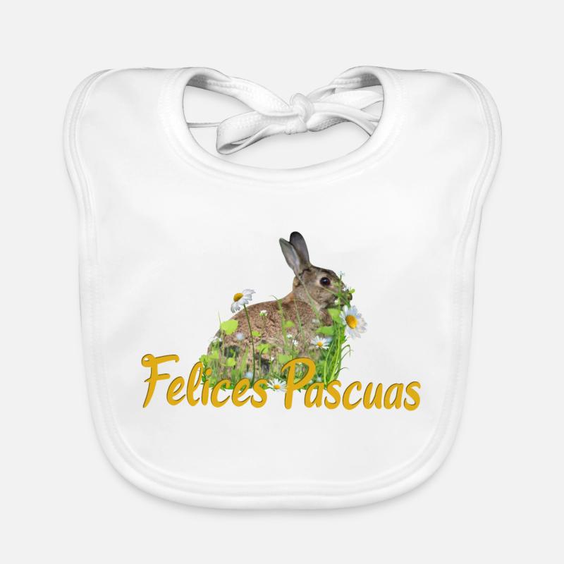 felices pascuas Happy Easter Organic Baby Bibs