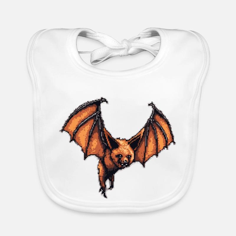Flying fox pixel art in old 8 bit manner and look Organic Baby Bibs