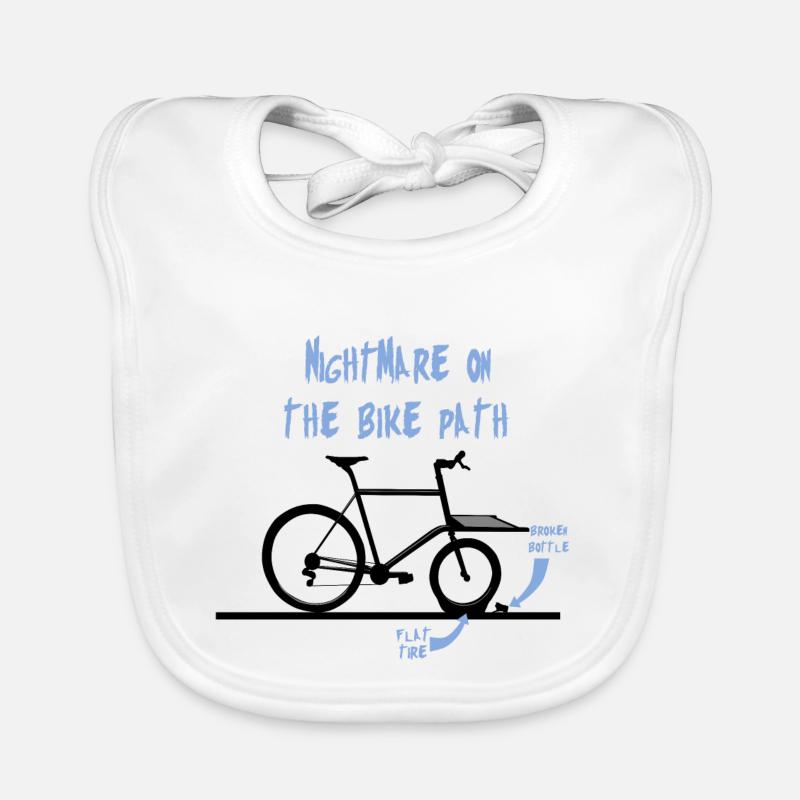 Cauchemar du vélo cargo, vélo cargo, vélo électrique - Bavoir bio Bébé - blanc