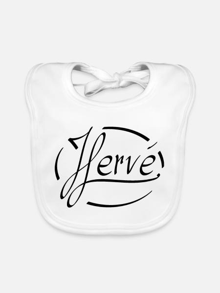 Hervé - Bavoir bio Bébé - blanc - Devant