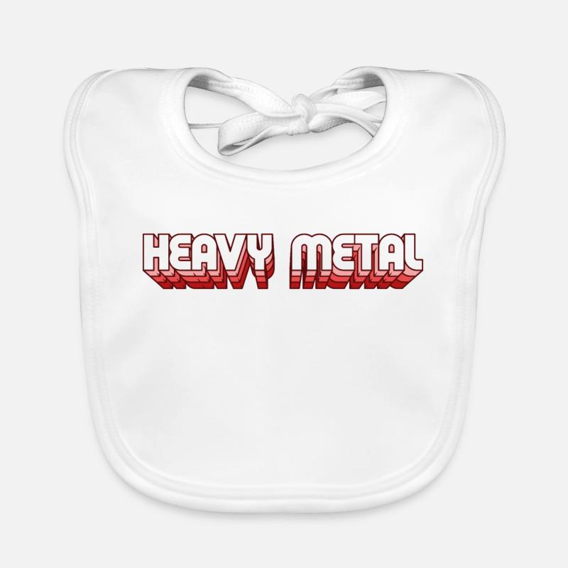Heavy Metal Style Rétro 3D Texte Logo Bavoir bio Bébé