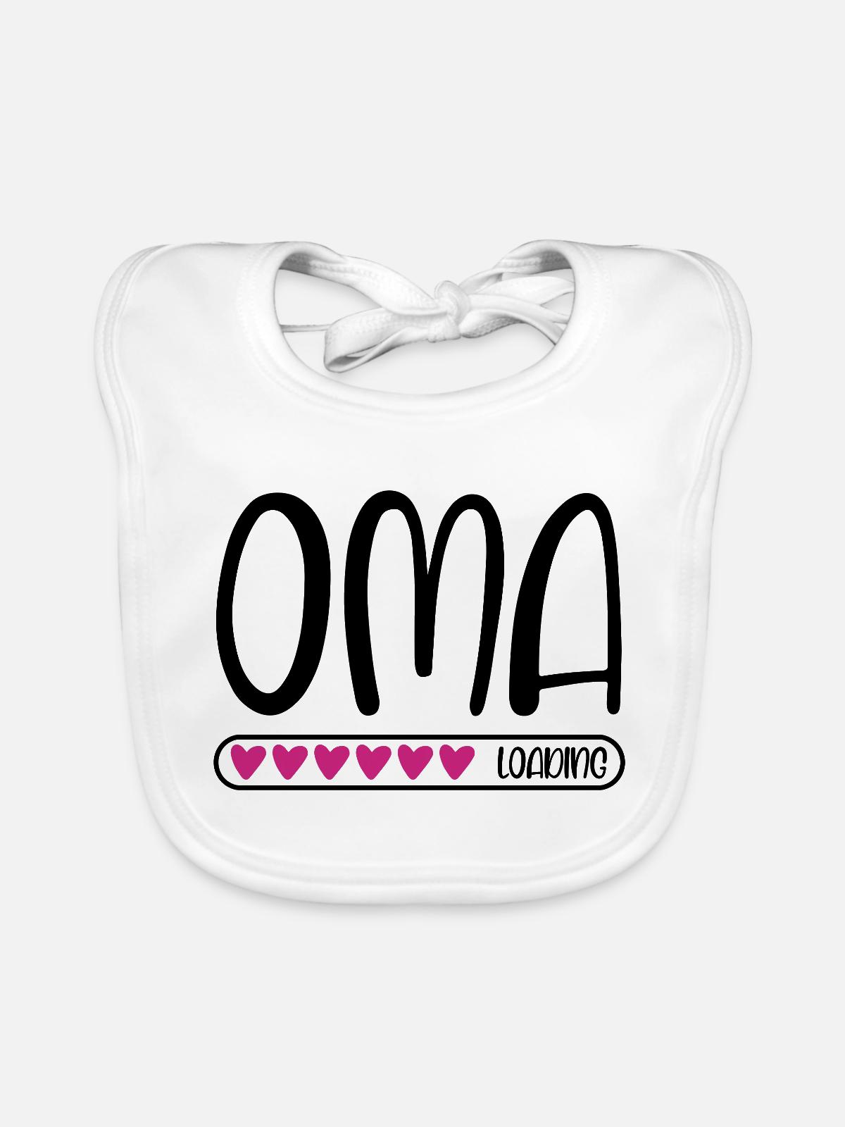 Oma loading - Baby Bio-Lätzchen - Weiß - Vorne