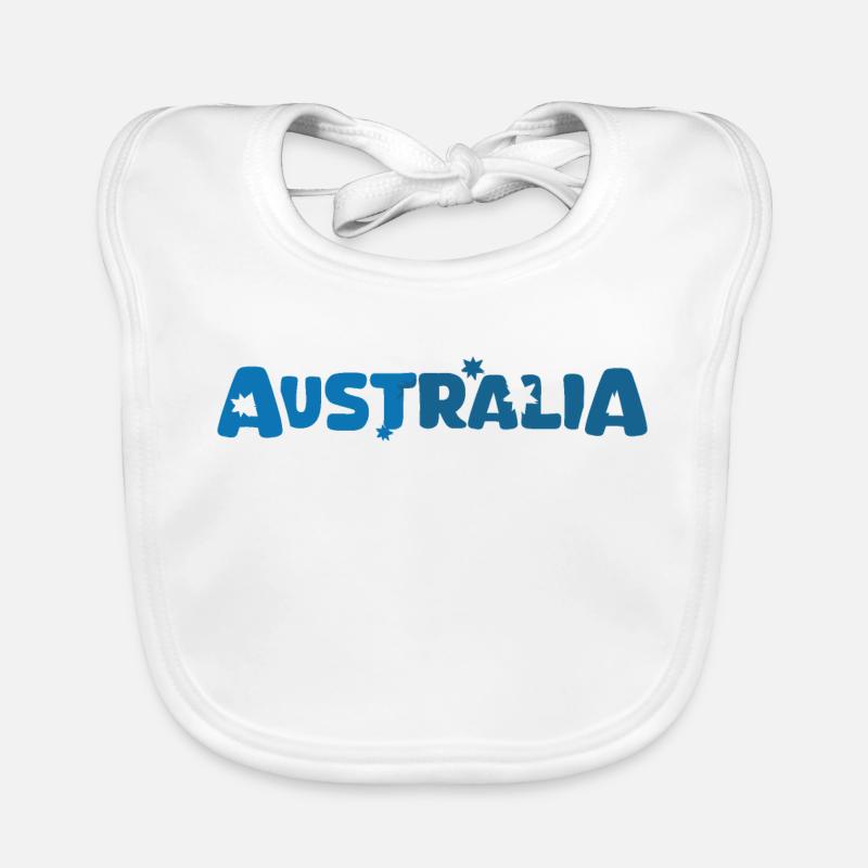 Australia lettering logo star icon icon Organic Baby Bibs