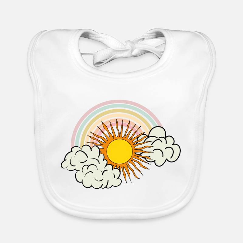 sonne wolken regenbogen Baby Bio-Lätzchen