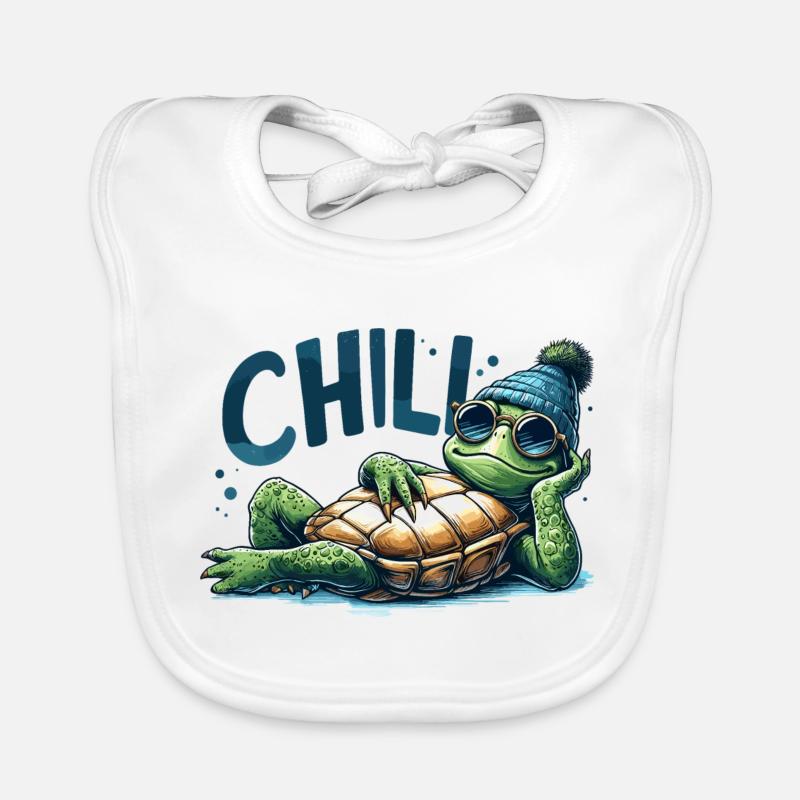 Chill Toad Tortue Cool Chill Cadeau Bavoir bio Bébé