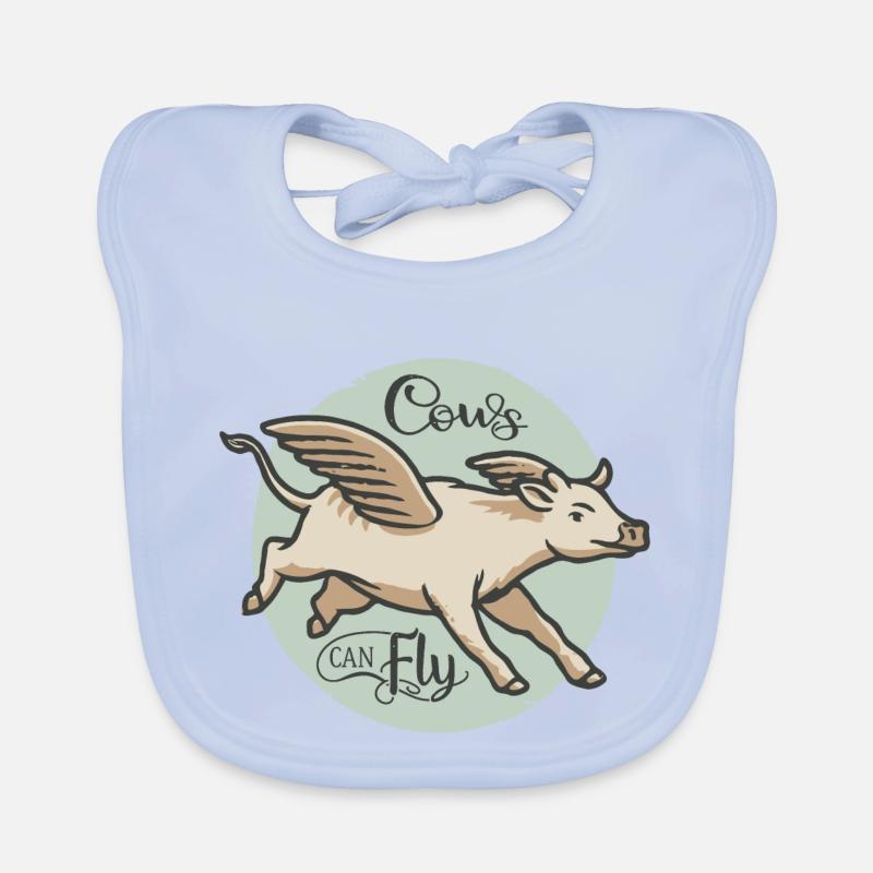 Cows can fly Organic Baby Bibs