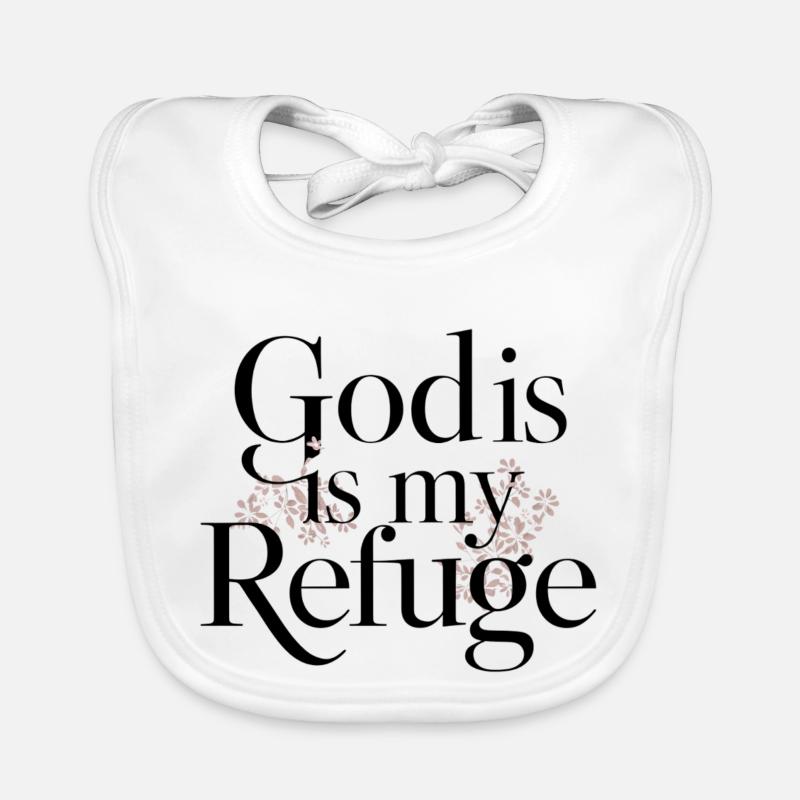 Dieu est mon refuge Bavoir bio Bébé