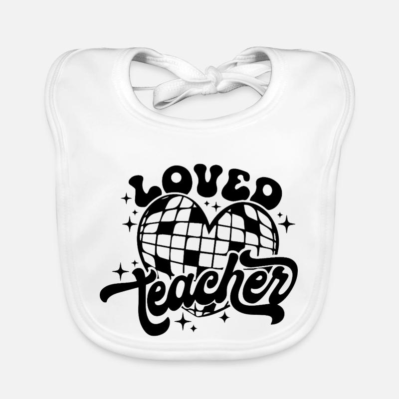Geliebte Lehrerin Herz Disco Kunst Baby Bio-Lätzchen