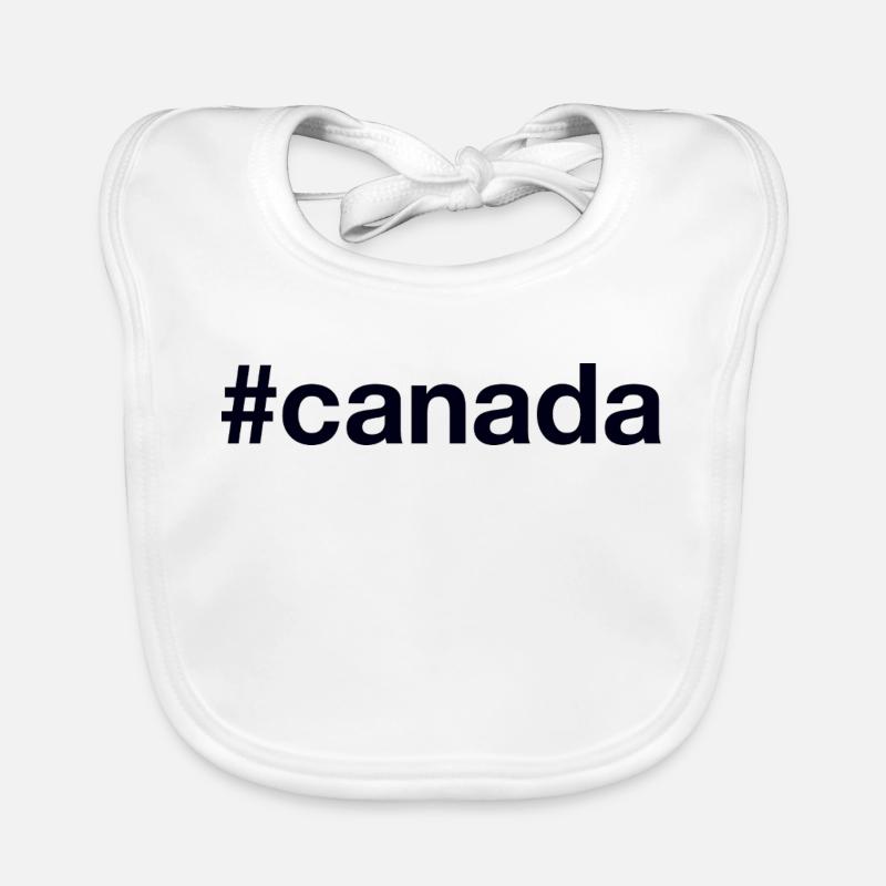 CANADA Hashtag - Bavoir bio Bébé - blanc