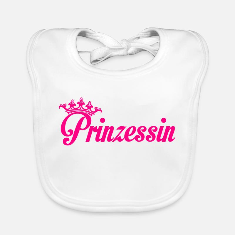 Hockey sur glace - la princesse - Bavoir bio Bébé - blanc
