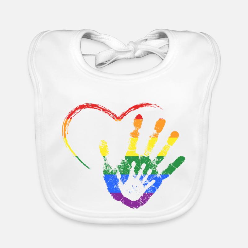 RAINBOW MAIN DANS LA MAIN Bavoir bio Bébé