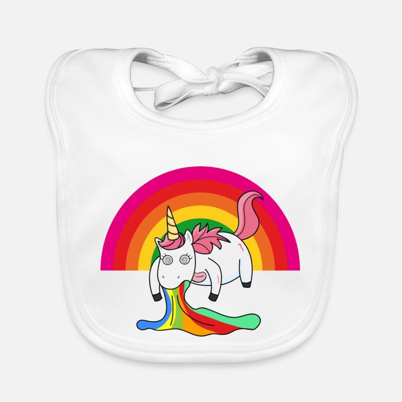Puking licorne arc-en-ciel Bavoir bio Bébé