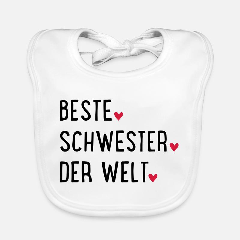 Schwester - Baby Bio-Lätzchen - Weiß