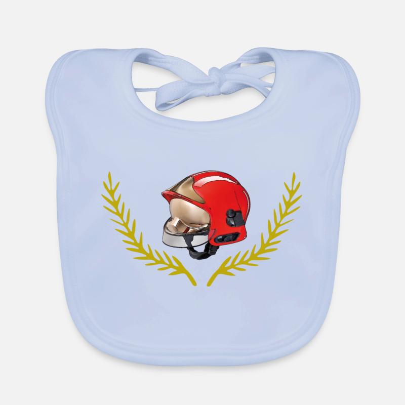 Casque Pompier embleme Bavoir bio Bébé