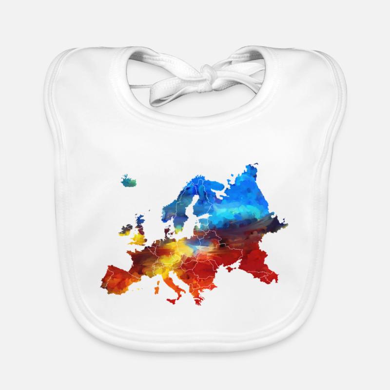 Europe - Bavoir bio Bébé - blanc