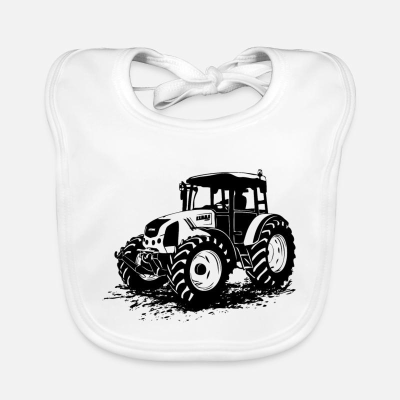 Tractor - tractor - tug - farmer Organic Baby Bibs
