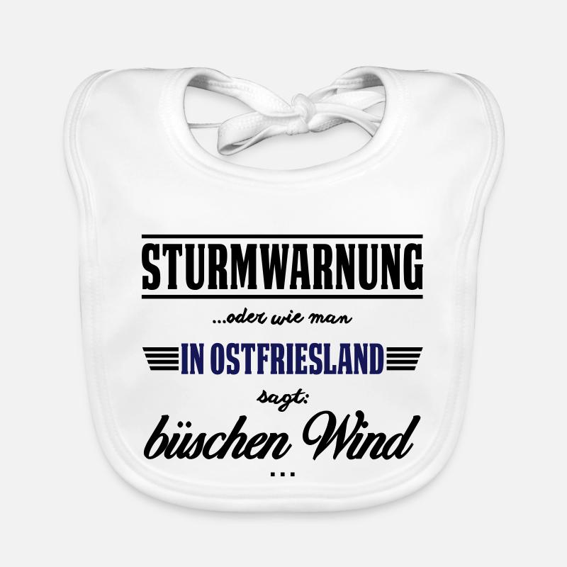 Sturmwarnung Ostfriesland - büschen Wind Baby Bio-Lätzchen