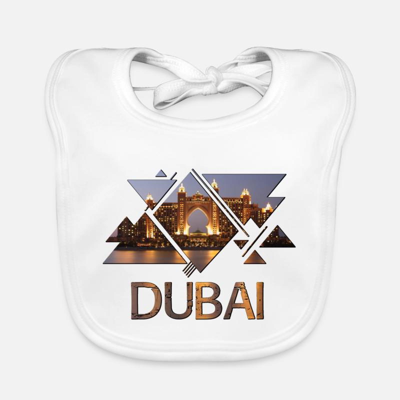 Dubai Émirats Arabes Unis The Palm - Bavoir bio Bébé - blanc