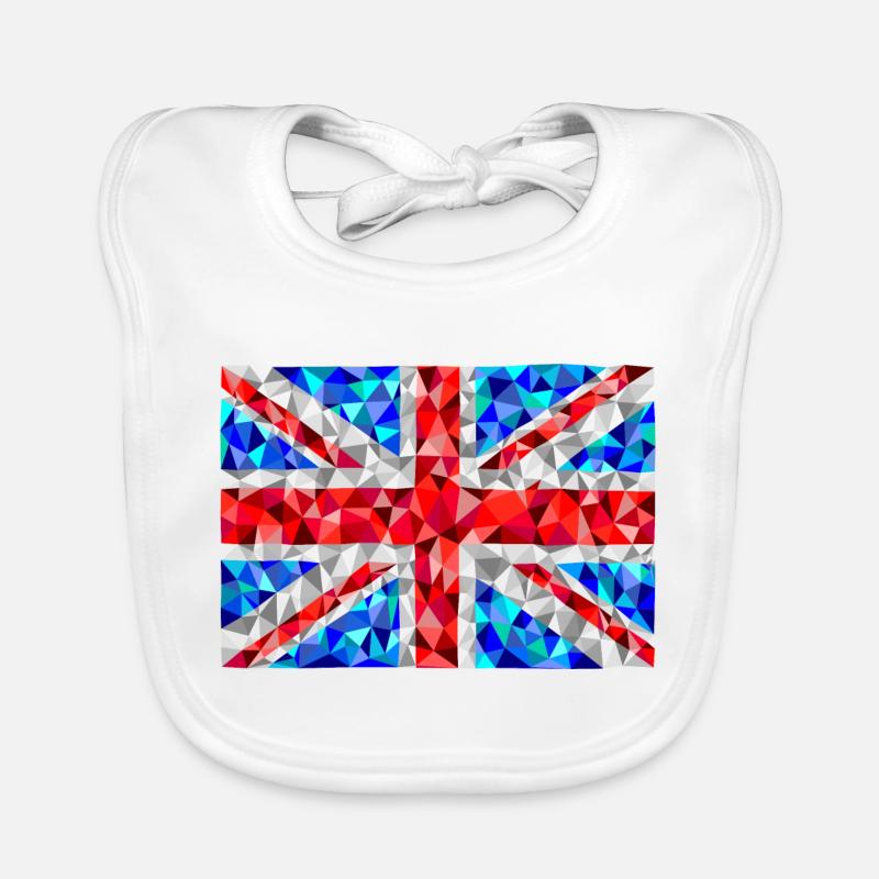 Union Jack im low poly Diamant Stil Baby Bio-Lätzchen