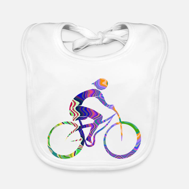 Radfahrer - Baby Bio-Lätzchen - Weiß