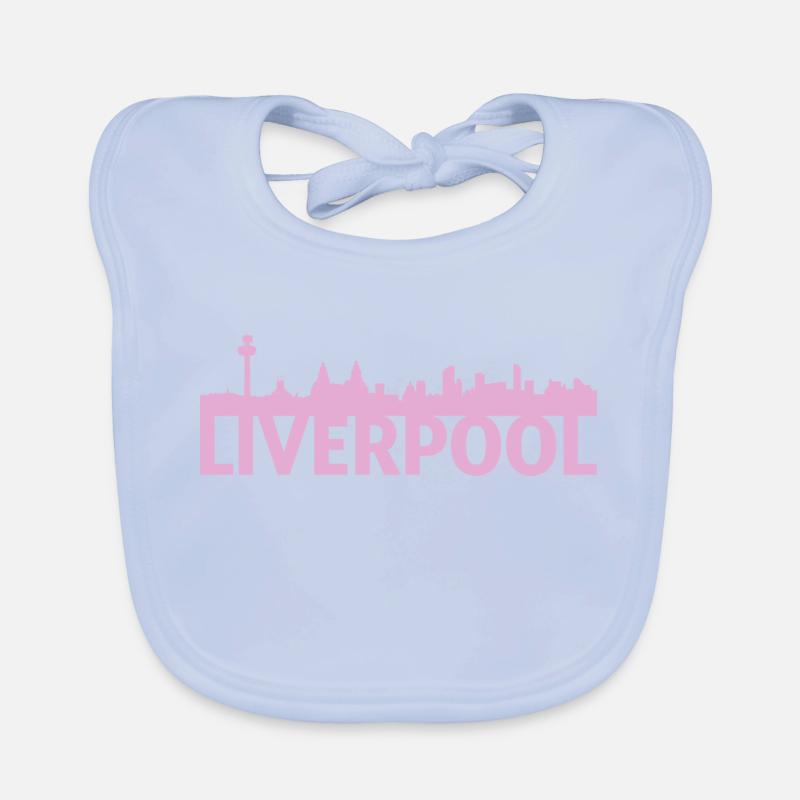 Liverpool England UK Skyline Gift Idea Organic Baby Bibs