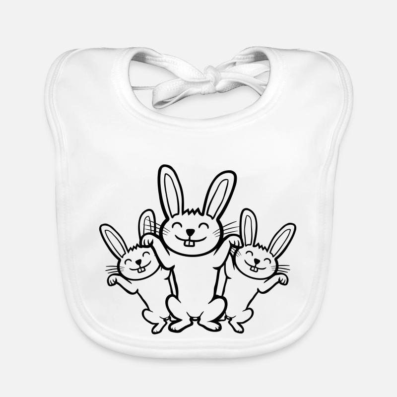 Équipe lapins heureux Bavoir bio Bébé