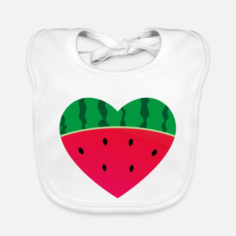Cœur melon Bavoir bio Bébé
