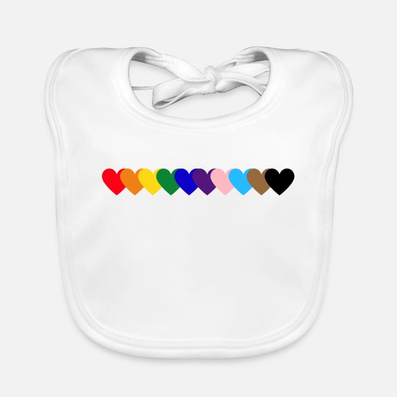 Rainbow Hearts Pride Organic Baby Bibs