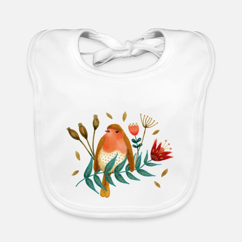 Vogel Roodborst Robin Oiseau Bavoir bio Bébé
