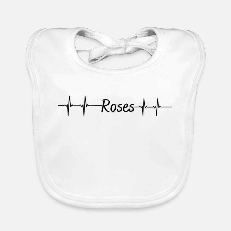 Puls Roses - Baby Bio-Lätzchen - Weiß