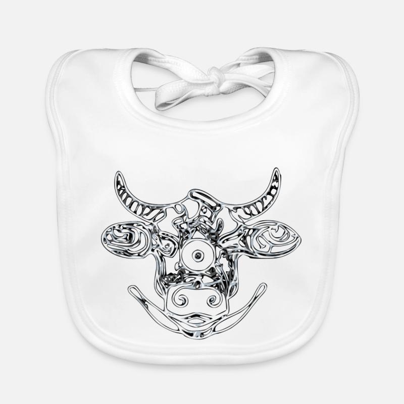 Tête de vache zentangle Bavoir bio Bébé