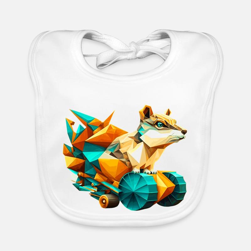 Cône 3D avec roues pixel art en aspect polygonal Bavoir bio Bébé