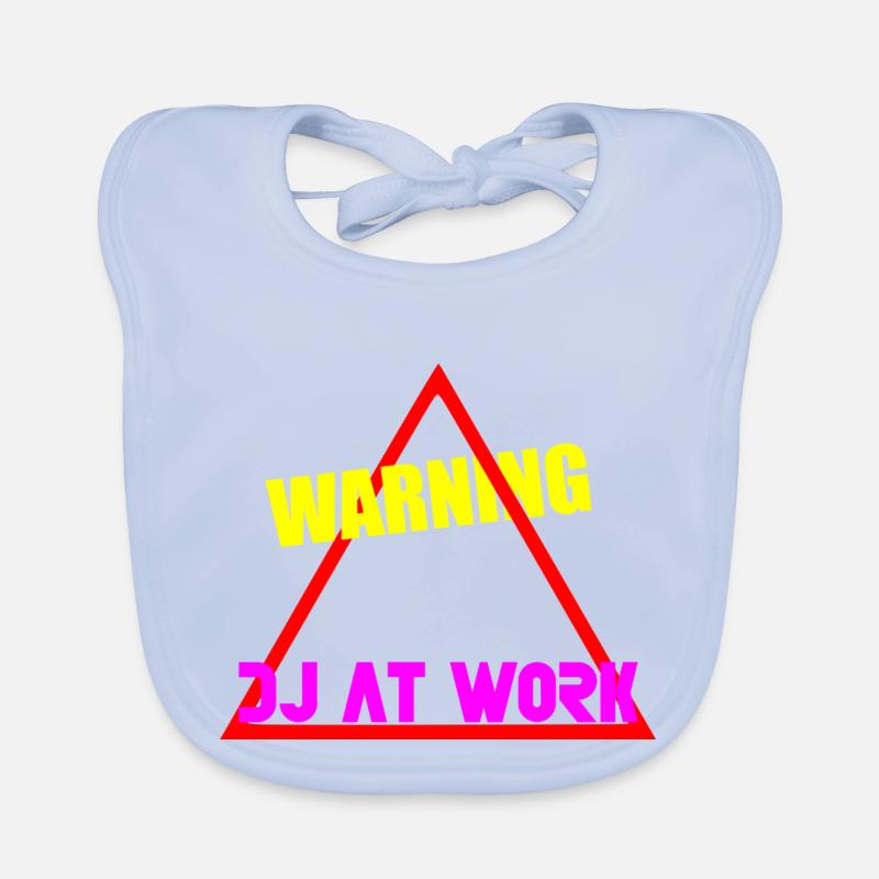 Warning dj at work Organic Baby Bibs