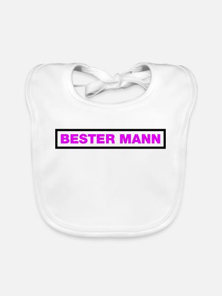 Bester Mann - Baby Bio-Lätzchen - Weiß - Vorne