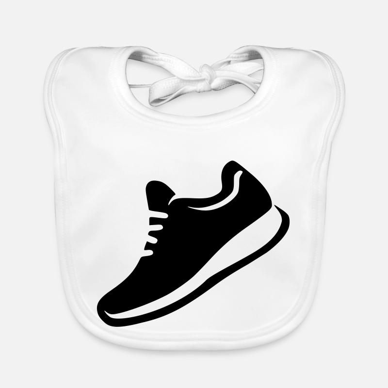 Running Sport Shoe Dynamic Symbol Icon Vector Organic Baby Bibs