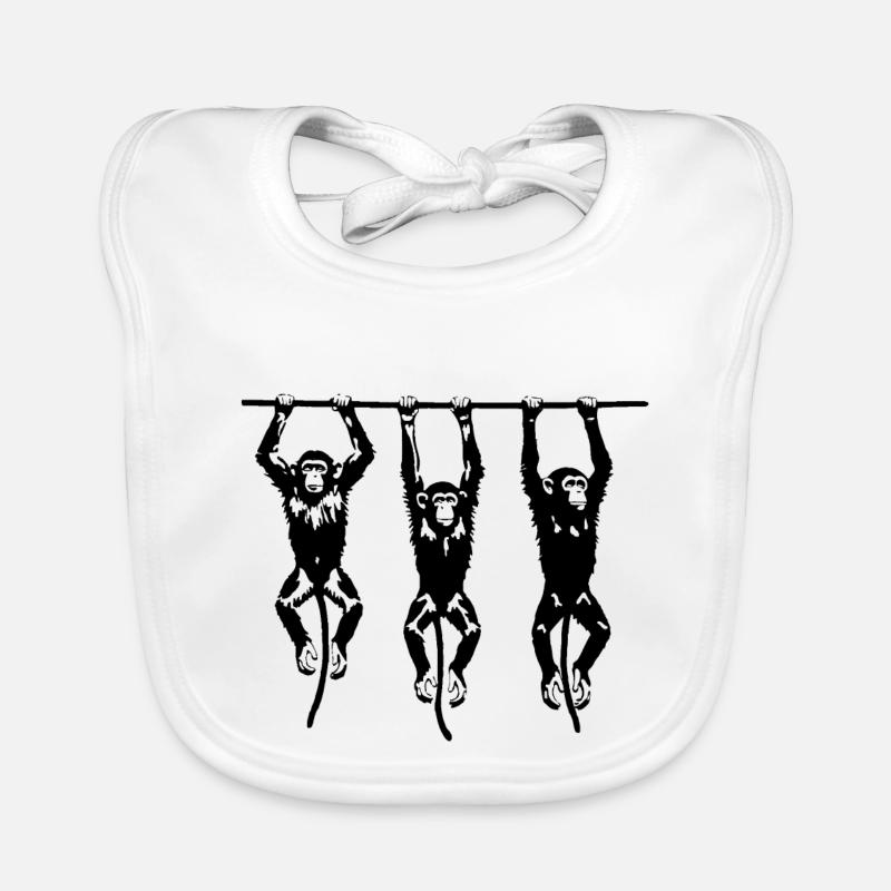 3 Hanging Monkeys Organic Baby Bibs