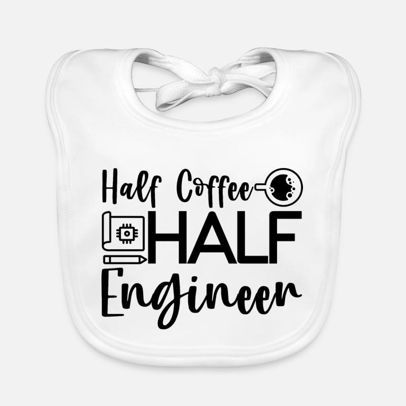Half Coffee Half Engineer 4 Organic Baby Bibs
