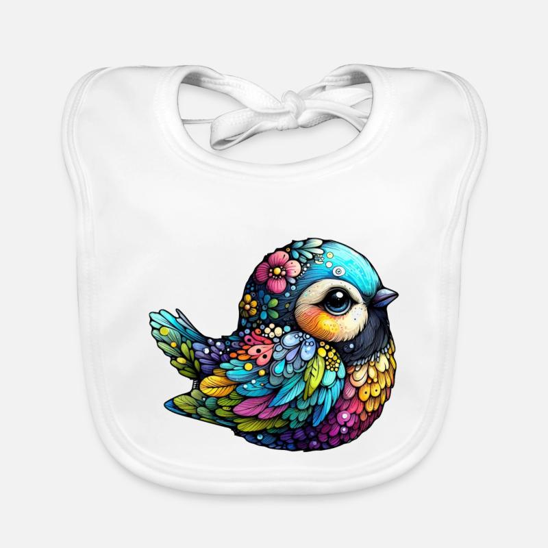 Floral Bird Harmony Organic Baby Bibs