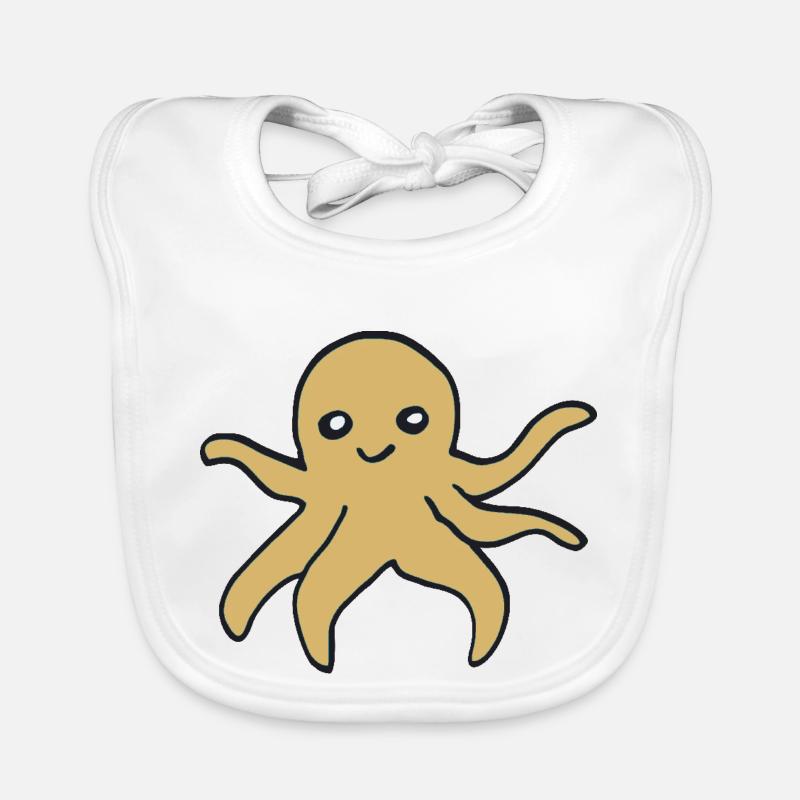oktopus gold - Baby Bio-Lätzchen - Weiß