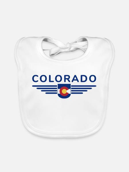 Colorado Fan T-Shirt – Mountains & Adventure - Organic Baby Bibs - white - Front
