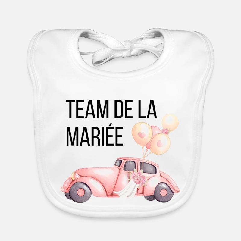 Bride's Team - Wedding Car Organic Baby Bibs