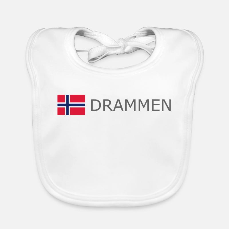 Norway Flag - Drammen - Norge - Norwegen Baby Bio-Lätzchen