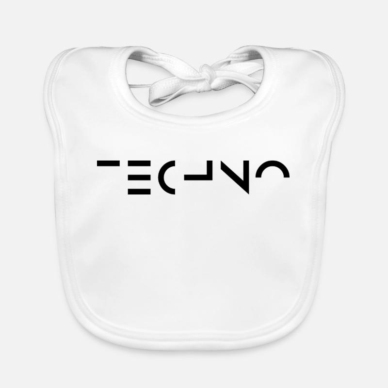 Minimal Techno music logo Organic Baby Bibs