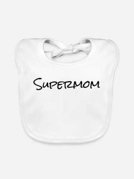 Super-Mama - Baby Bio-Lätzchen - Weiß