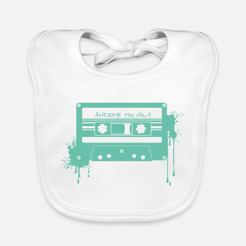 RETRO CASSETTE en turquoise Bavoir bio Bébé