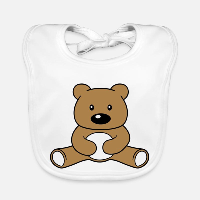 Baer cute cute sitting small cartoon cartoon cli Organic Baby Bibs