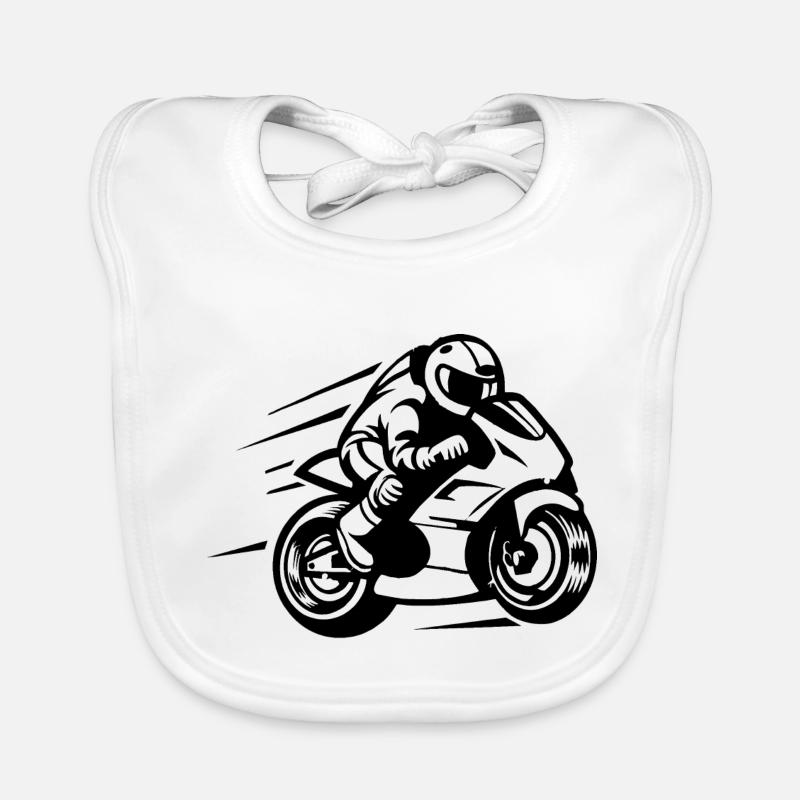 Motorrad - Baby Bio-Lätzchen - Weiß