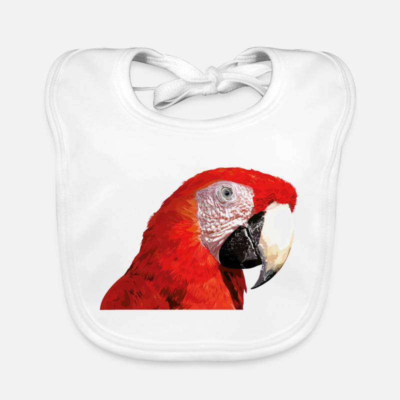 Red macaw Organic Baby Bibs