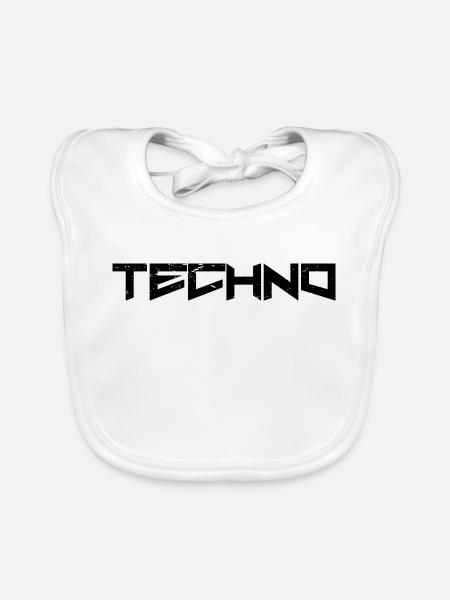 Techno - Bavoir bio Bébé - blanc