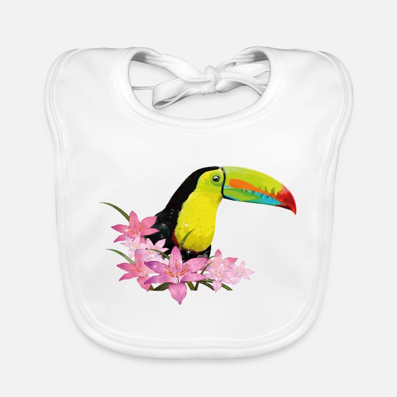 Toucan à bec vert Bavoir bio Bébé